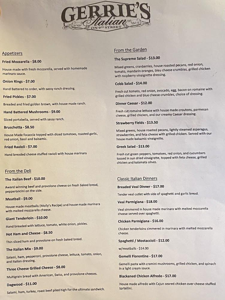Gerrie's Italian on 9th Street Menu image 4